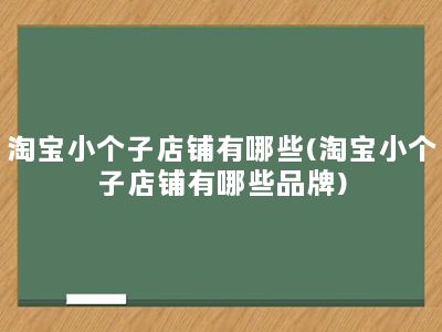 淘宝小个子店铺有哪些(淘宝小个子店铺有哪些品牌)