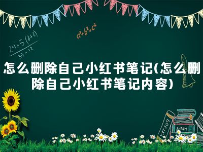 怎么删除自己小红书笔记(怎么删除自己小红书笔记内容)