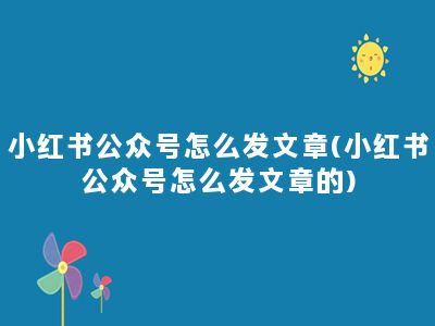 小红书公众号怎么发文章(小红书公众号怎么发文章的)