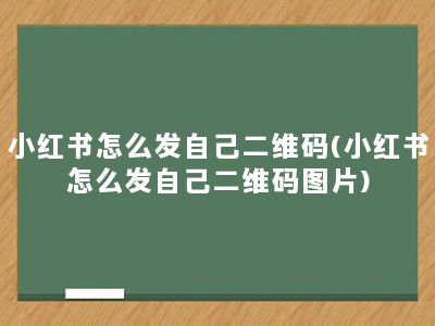 小红书怎么发自己二维码(小红书怎么发自己二维码图片)