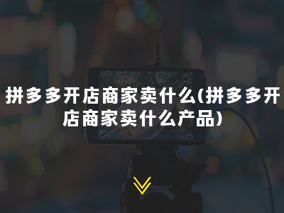 拼多多开店商家卖什么(拼多多开店商家卖什么产品)