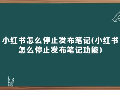 小红书怎么停止发布笔记(小红书怎么停止发布笔记功能)