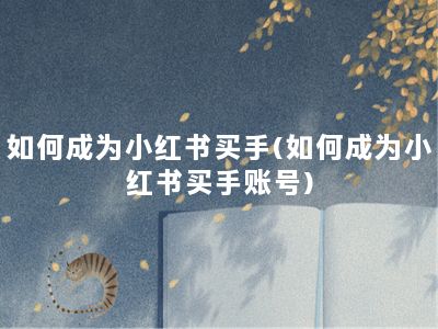 如何成为小红书买手(如何成为小红书买手账号)