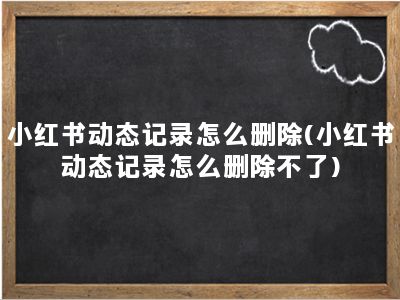 小红书动态记录怎么删除(小红书动态记录怎么删除不了)