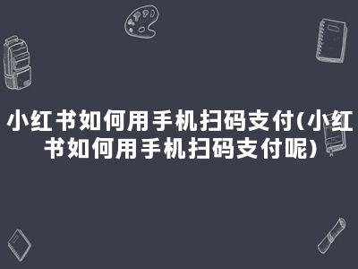 小红书如何用手机扫码支付(小红书如何用手机扫码支付呢)