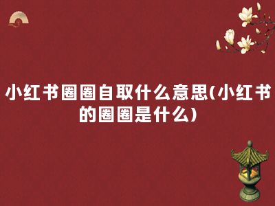 小红书圈圈自取什么意思(小红书的圈圈是什么)