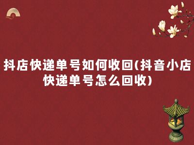 抖店快递单号如何收回(抖音小店快递单号怎么回收)