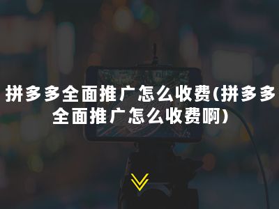 拼多多全面推广怎么收费(拼多多全面推广怎么收费啊)