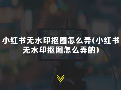 小红书无水印抠图怎么弄(小红书无水印抠图怎么弄的)