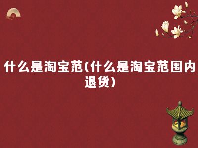 什么是淘宝范(什么是淘宝范围内退货)