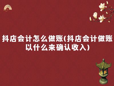 抖店会计怎么做账(抖店会计做账以什么来确认收入)