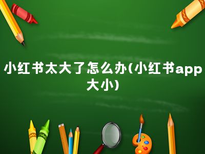 小红书太大了怎么办(小红书app大小)