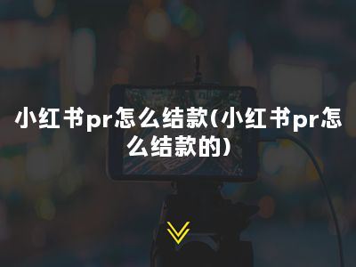 小红书pr怎么结款(小红书pr怎么结款的)