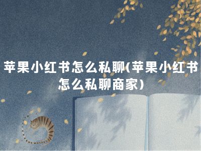 苹果小红书怎么私聊(苹果小红书怎么私聊商家)