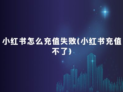 小红书怎么充值失败(小红书充值不了)