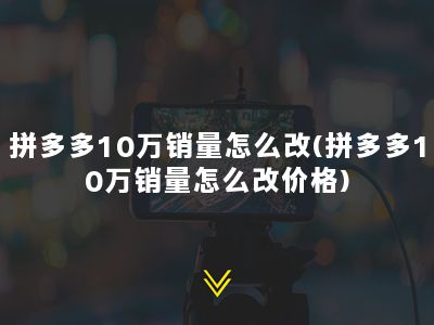 拼多多10万销量怎么改(拼多多10万销量怎么改价格)