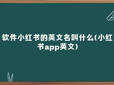 软件小红书的英文名叫什么(小红书app英文)