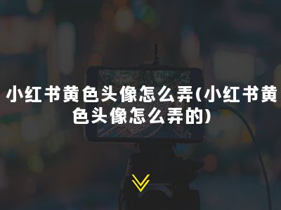 小红书黄色头像怎么弄(小红书黄色头像怎么弄的)