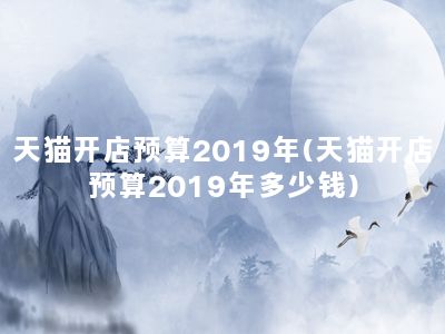 天猫开店预算2019年(天猫开店预算2019年多少钱)