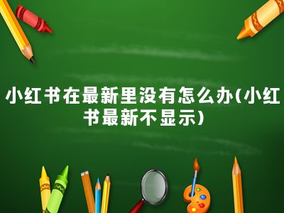 小红书在最新里没有怎么办(小红书最新不显示)